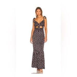 Fiammetta Maxi Dress in Black & White - Majorelle